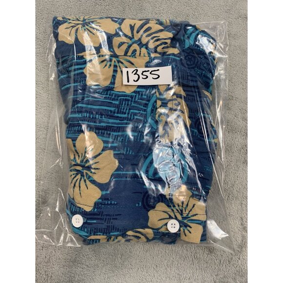 Marvel Men's small Hawaiian Shirt Captain America Blue Floral Print - Picture 8 of 8